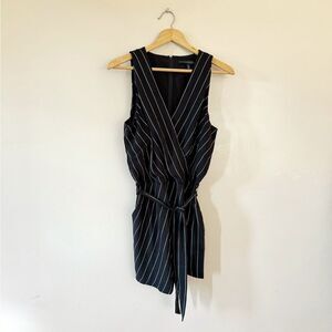 SALE! B/W WHBM Striped Belted Romper Size 10 EUC